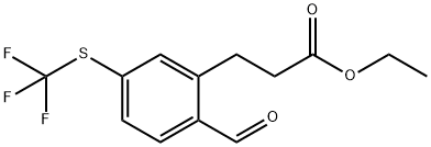Ethyl 3-(2-formyl-5-(trifluoromethylthio)phenyl)propanoate Structural