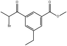 Methyl 3-(2-bromopropanoyl)-5-ethylbenzoate Structural