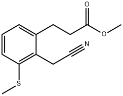 Methyl 3-(2-(cyanomethyl)-3-(methylthio)phenyl)propanoate Structural