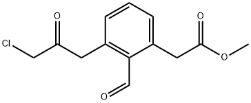 Methyl 3-(3-chloro-2-oxopropyl)-2-formylphenylacetate Structural