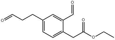 Ethyl 2-formyl-4-(3-oxopropyl)phenylacetate Structural