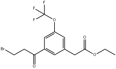 Ethyl 3-(3-bromopropanoyl)-5-(trifluoromethoxy)phenylacetate Structural