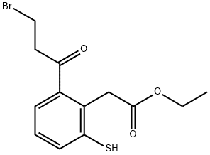 Ethyl 2-(3-bromopropanoyl)-6-mercaptophenylacetate Structural