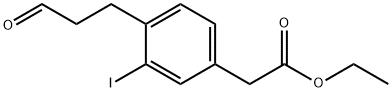 Ethyl 3-iodo-4-(3-oxopropyl)phenylacetate Structural