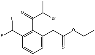 Ethyl 2-(2-bromopropanoyl)-3-(difluoromethyl)phenylacetate Structural