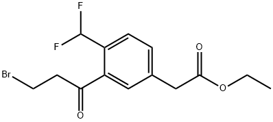 Ethyl 3-(3-bromopropanoyl)-4-(difluoromethyl)phenylacetate Structural