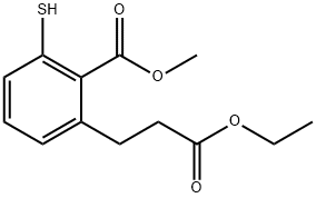 Methyl 2-(3-ethoxy-3-oxopropyl)-6-mercaptobenzoate Structural