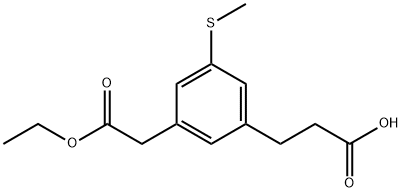 Ethyl 3-(2-carboxyethyl)-5-(methylthio)phenylacetate Structural