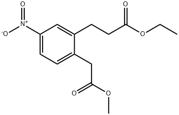 Methyl 2-(3-ethoxy-3-oxopropyl)-4-nitrophenylacetate Structural