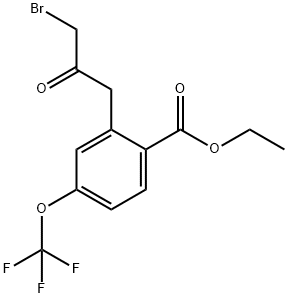 Ethyl 2-(3-bromo-2-oxopropyl)-4-(trifluoromethoxy)benzoate Structural