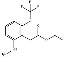 Ethyl 2-hydrazinyl-6-(trifluoromethoxy)phenylacetate Structural