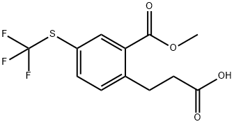 Methyl 2-(2-carboxyethyl)-5-(trifluoromethylthio)benzoate Structural
