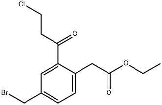 Ethyl 4-(bromomethyl)-2-(3-chloropropanoyl)phenylacetate Structural