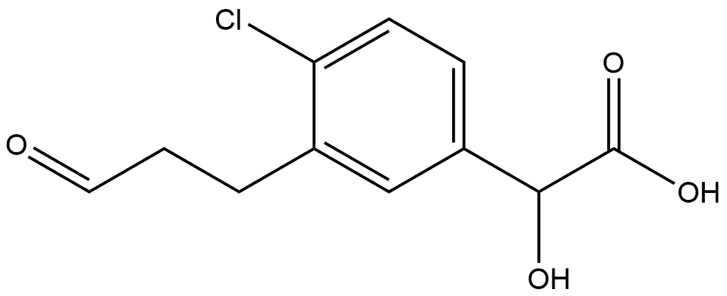 Benzeneacetic acid, 4-chloro-α-hydroxy-3-(3-oxopropyl)- Structural