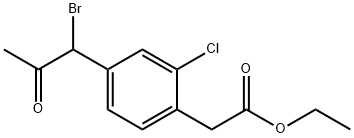 Ethyl 4-(1-bromo-2-oxopropyl)-2-chlorophenylacetate Structural