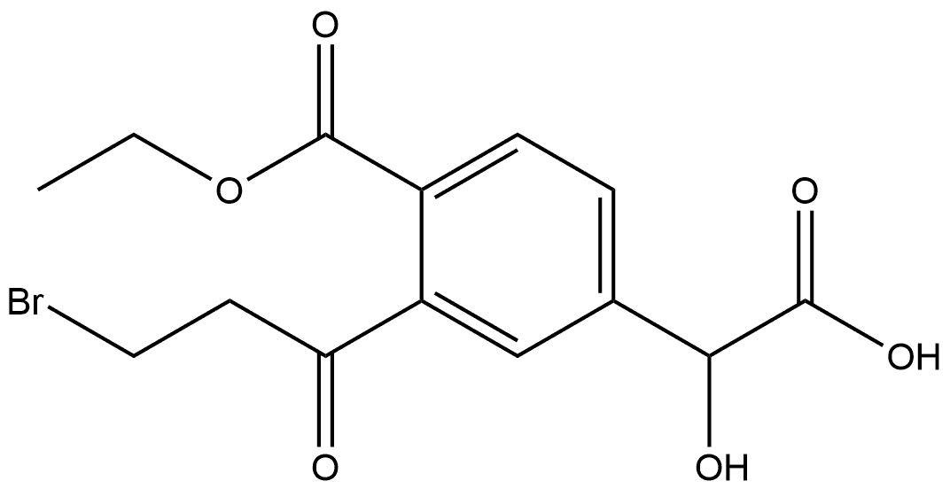 Ethyl 2-(3-bromopropanoyl)-4-(carboxy(hydroxy)methyl)benzoate Structural