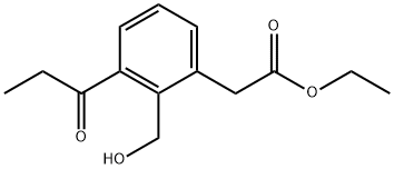 Ethyl 2-(hydroxymethyl)-3-propionylphenylacetate Structural
