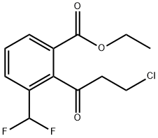Ethyl 2-(3-chloropropanoyl)-3-(difluoromethyl)benzoate Structural