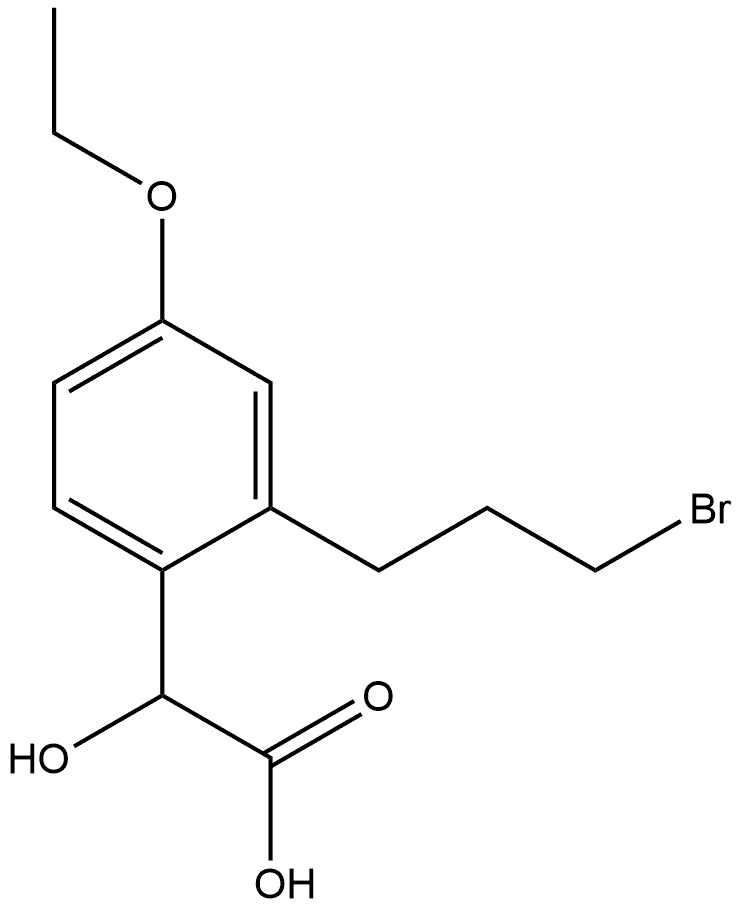 Benzeneacetic acid, 2-(3-bromopropyl)-4-ethoxy-α-hydroxy- Structural