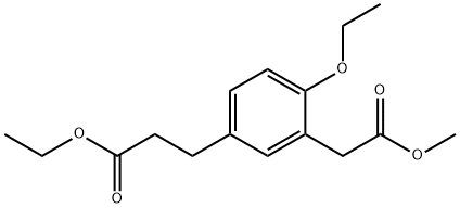 Methyl 2-ethoxy-5-(3-ethoxy-3-oxopropyl)phenylacetate Structural