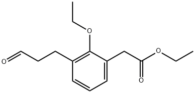 Ethyl 2-ethoxy-3-(3-oxopropyl)phenylacetate Structural