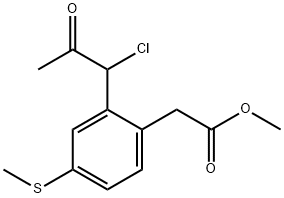 Methyl 2-(1-chloro-2-oxopropyl)-4-(methylthio)phenylacetate Structural