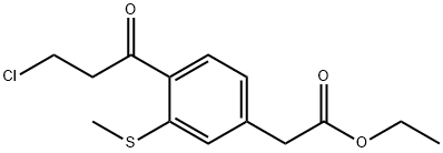Ethyl 4-(3-chloropropanoyl)-3-(methylthio)phenylacetate Structural