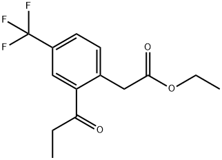 Ethyl 2-propionyl-4-(trifluoromethyl)phenylacetate Structural