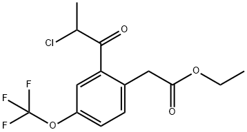 Ethyl 2-(2-chloropropanoyl)-4-(trifluoromethoxy)phenylacetate Structural