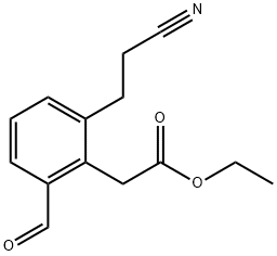 Ethyl 2-(2-cyanoethyl)-6-formylphenylacetate Structural