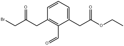 Ethyl 3-(3-bromo-2-oxopropyl)-2-formylphenylacetate Structural