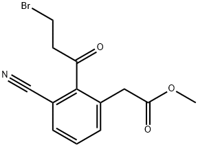 Methyl 2-(3-bromopropanoyl)-3-cyanophenylacetate Structural