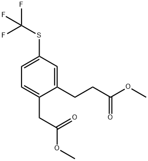 Methyl 2-(3-methoxy-3-oxopropyl)-4-(trifluoromethylthio)phenylacetate Structural