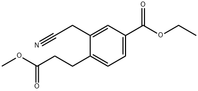 Ethyl 3-(cyanomethyl)-4-(3-methoxy-3-oxopropyl)benzoate Structural