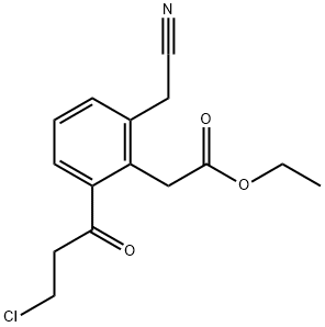 Ethyl 2-(3-chloropropanoyl)-6-(cyanomethyl)phenylacetate Structural