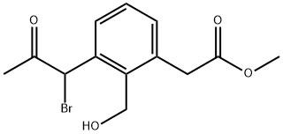 Methyl 3-(1-bromo-2-oxopropyl)-2-(hydroxymethyl)phenylacetate Structural