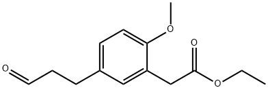 Ethyl 2-methoxy-5-(3-oxopropyl)phenylacetate Structural