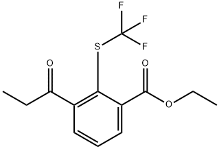 Ethyl 3-propionyl-2-(trifluoromethylthio)benzoate Structural