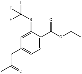 Ethyl 4-(2-oxopropyl)-2-(trifluoromethylthio)benzoate Structural