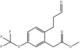 Methyl 2-(3-oxopropyl)-5-(trifluoromethylthio)phenylacetate Structural