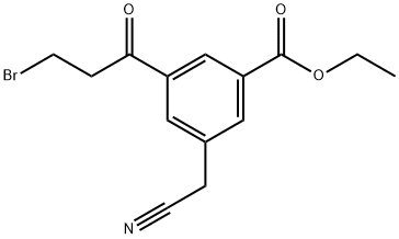 Ethyl 3-(3-bromopropanoyl)-5-(cyanomethyl)benzoate Structural