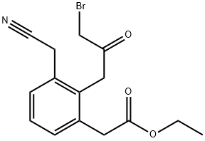 Ethyl 2-(3-bromo-2-oxopropyl)-3-(cyanomethyl)phenylacetate Structural
