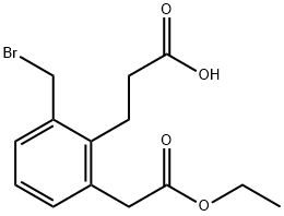 Ethyl 3-(bromomethyl)-2-(2-carboxyethyl)phenylacetate Structural