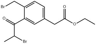 Ethyl 4-(bromomethyl)-3-(2-bromopropanoyl)phenylacetate Structural