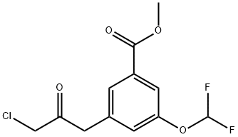 Methyl 3-(3-chloro-2-oxopropyl)-5-(difluoromethoxy)benzoate Structural
