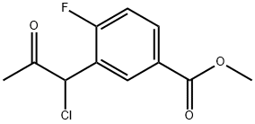 Methyl 3-(1-chloro-2-oxopropyl)-4-fluorobenzoate Structural