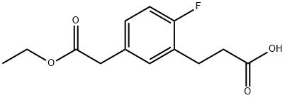 Ethyl 3-(2-carboxyethyl)-4-fluorophenylacetate Structural