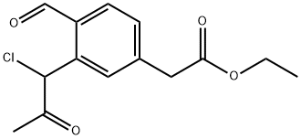 Ethyl 3-(1-chloro-2-oxopropyl)-4-formylphenylacetate Structural