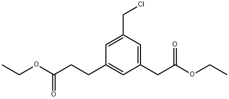 Ethyl 3-(chloromethyl)-5-(3-ethoxy-3-oxopropyl)phenylacetate Structural