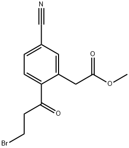 Methyl 2-(3-bromopropanoyl)-5-cyanophenylacetate Structural